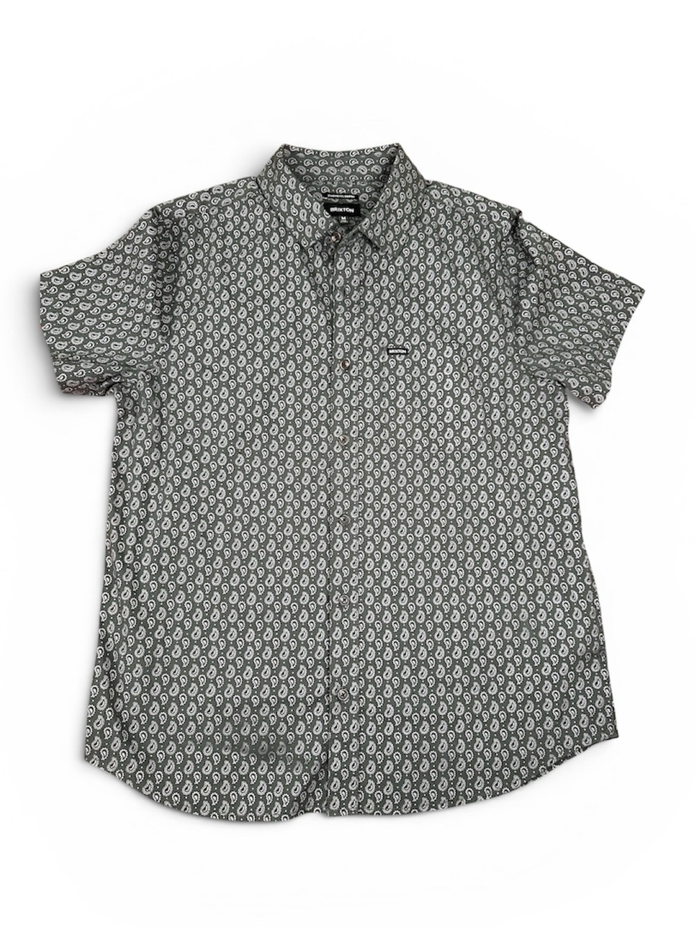 Brixton Men’s Charcoal Grey Paisley Button-Up